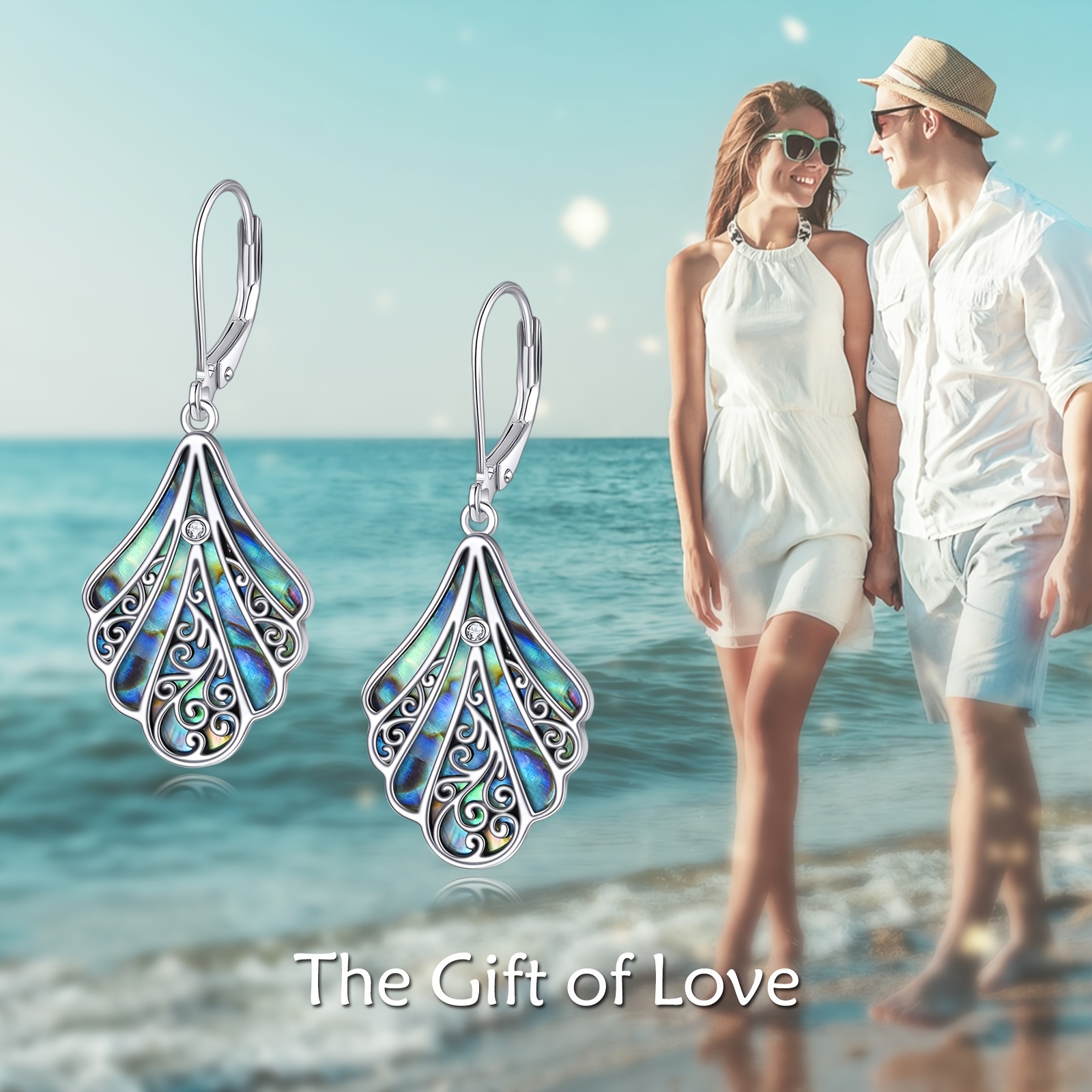 Women's 925 Sterling Silver Abalone Shell Hanging Earrings — Bohemian Style